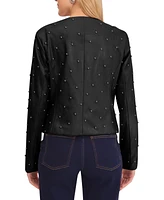 Bagatelle Collection Women's Studded Faux Leather Jacket