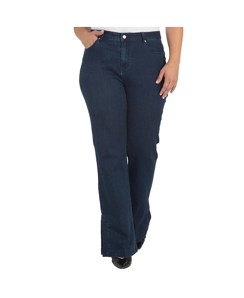 Standards & Practices Women's High Waist Split Hem Flared Jeans