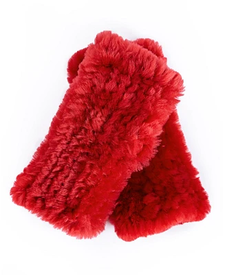 Julia & Stella by Maximilian Knitted Shearling Fingerless Gloves