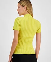 Bar Iii Women's Ribbed Cap-Sleeve Sweater, Exclusively at Macy's