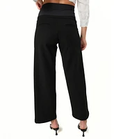 Marion Maternity Wide Leg Work Pant Italian Stretch Suiting Fabric (Regular & Petite)