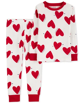 Carter's Baby Unisex 2-Pc. Cotton Heart-Print Pajama Set