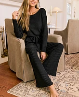 Cupshe Women's Black Long Sleeve Back Button Straight Leg Jumpsuit