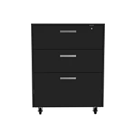 Depot E-Shop Danbury Storage Cabinet Drawer, Three Drawers, Top Surface, Four Casters, Black