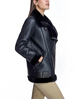 Julia & Stella by Maximilian Women's Oversized Motorcycle Jacket