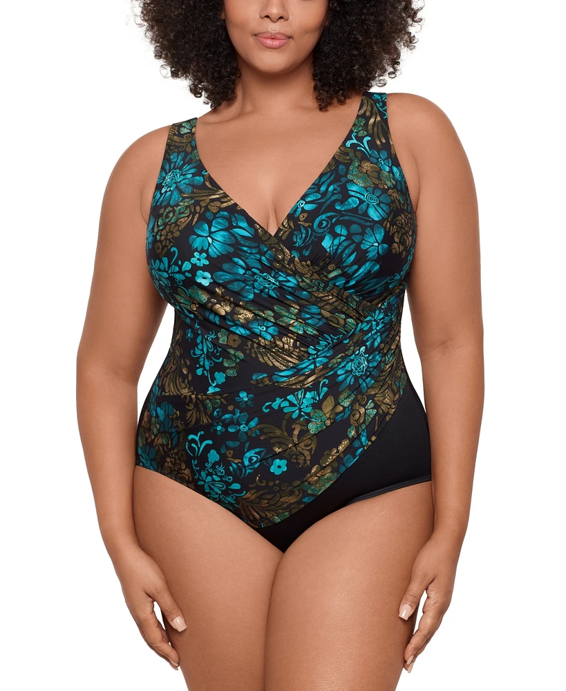 Miraclesuit Plus Flor De Mar Oceanus Tummy-Control One-Piece Swimsuit