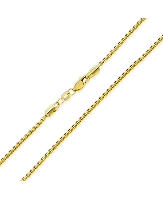 Bling Jewelry Fine Solid Yellow 10K Gold Strong Box Chain Necklace Medium 100 Gauge for Men Women Unisex Lobster Claw Clasp 16,18,20,22,24 Inch