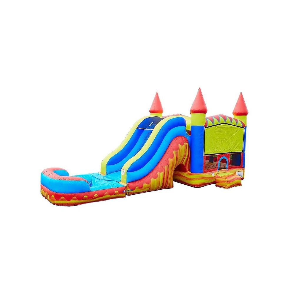 JumpOrange Commercial Grade Inflatable Turbo Blaze Titan Bounce House with Slide Combo and Blower, Party Combo Moonwalk, 100% Pvc Vinyl