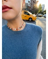 seree Summer - Beaded gemstone & pearl choker necklace