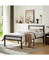 Slickblue Twin Bed Frame with Headboard & Footboard Platform Design with Storage Space