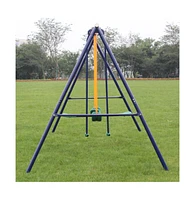 Slickblue Metal Swing Set for Outdoors with Glider – Fun and Safe Playground Equipment for Kids, Toddlers, and Children