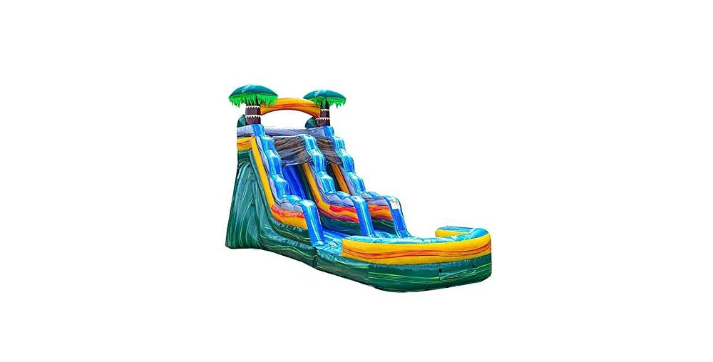 JumpOrange 15 Cali Palms Commercial Grade Water Slide with Detachable Deep Pool for Kids and Adults (with Blower), Outdoor Indoor, Wet Dry Use, Tall W