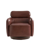 Hulala Home Rick Modern Swivel Chair with Adjustable Headrest
