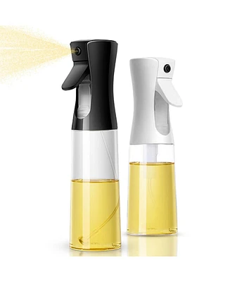 Cheer Collection Set of 2 Glass Oil Spray Bottles - White 300ml (10oz), Black 200ml (6.7oz)