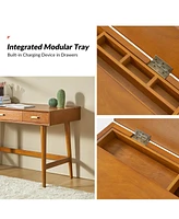 Hulala Home Toby Mid-Century Modern 48" Mid Century Computer Desk with Cable Management