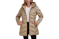 Laundry by Shelli Segal Women's Windbreaker Hooded Puffer Jacket