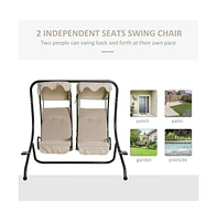 Slickblue Beige Swing Chair – Comfortable Hanging Chair for Indoor and Outdoor Relaxation, Stylish Lounge Seat