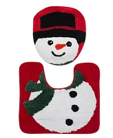 Vcny Home Snowman Holiday 2-Pc. Bath Rug Set