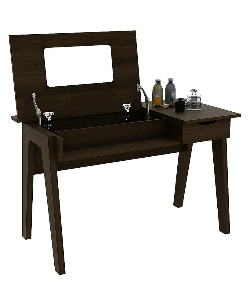 Sugift Dressing Table with Flip Mirror and Storage Drawer