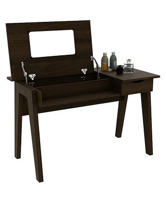 Sugift Dressing Table with Flip Mirror and Storage Drawer