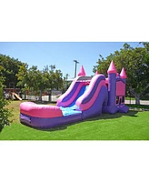 JumpOrange Commercial Grade Inflatable Princess Bricks Titan Bounce House with Slide Combo and Blower, Party Combo Moonwalk, 100% Pvc Vinyl