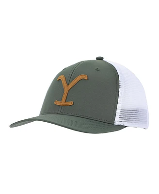 Yellowstone Men's Logo Olive Elite Flex Trucker Hat