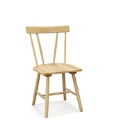 Gymax Set of 4 Dining Chairs Windsor Chairs Wood Armless Chairs w/ Solid Rubber Wood