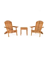 Vebreda 3 Pieces Adirondack Conversation Sets with Widened Armrest