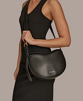 Donna Karan Valley Stream Leather Buckle Crossbody with Adjustable Strap