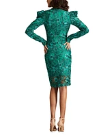 Tadashi Shoji Women's Padgett Long Sleeve Embroidered Dress