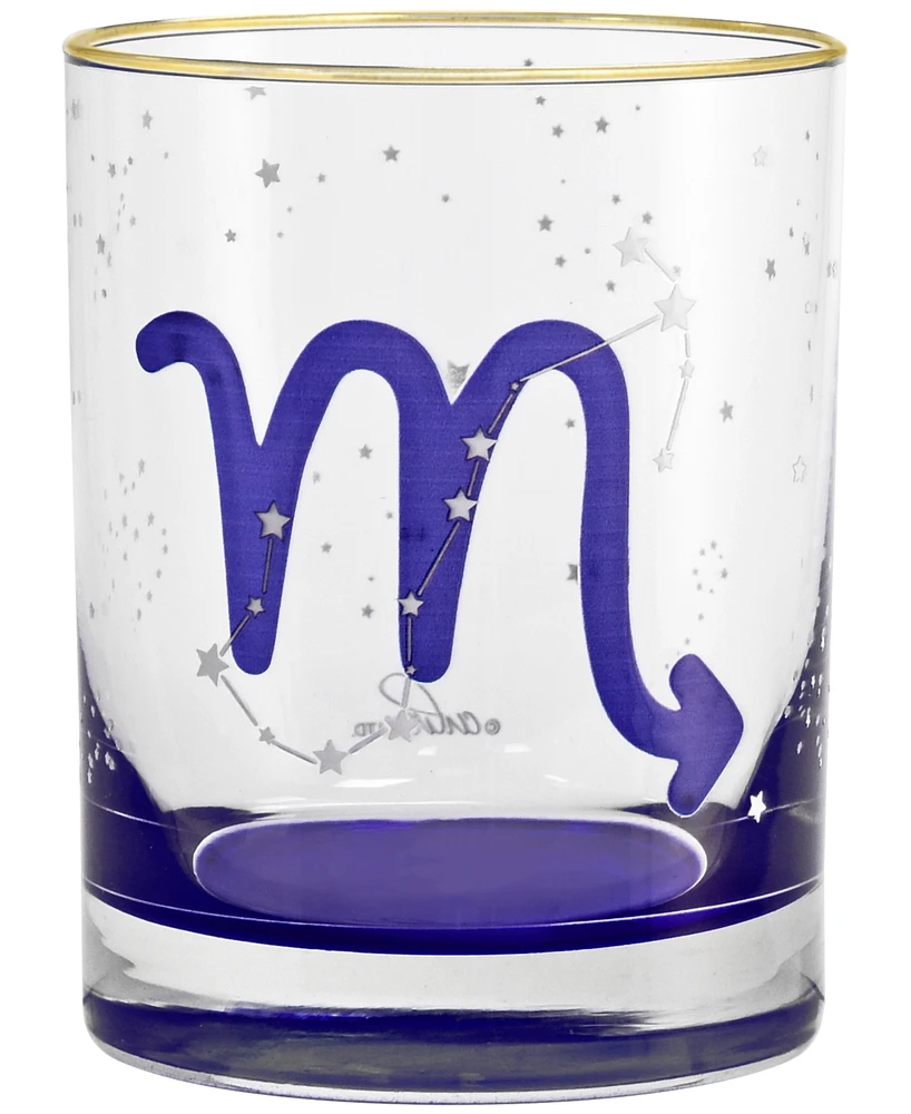 Culver Scorpio Zodiac Double Old-Fashioned Glass, Set of 2
