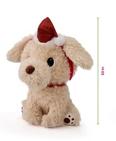 Geoffrey's Toy Box 10" Golden Retriever with Christmas Hat Plush Toy, Created for Macy's