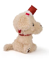 Geoffrey's Toy Box 10" Golden Retriever with Christmas Hat Plush Toy