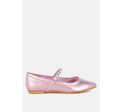 Rag & Co Gloxinia Metallic Mary Jane Ballerinas