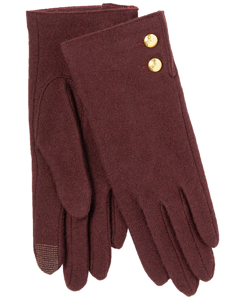 Lauren Ralph Two Button Cashmere Blend Touch Gloves