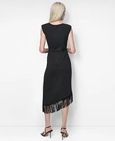 Dkny Women's Asymmetrical Fringe-Hem Cocktail Dress