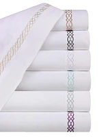 Superior Egyptian Cotton 1000 Thread Count Embroidered Bed Sheet Set, California King - White