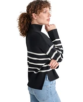 Dkny Jeans Women's Half-Zip Mock-Neck Sweater