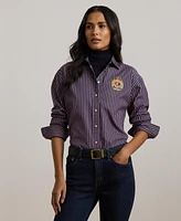 Lauren Ralph Lauren Women's Relaxed-Fit Striped Broadcloth Shirt, Regular & Petite