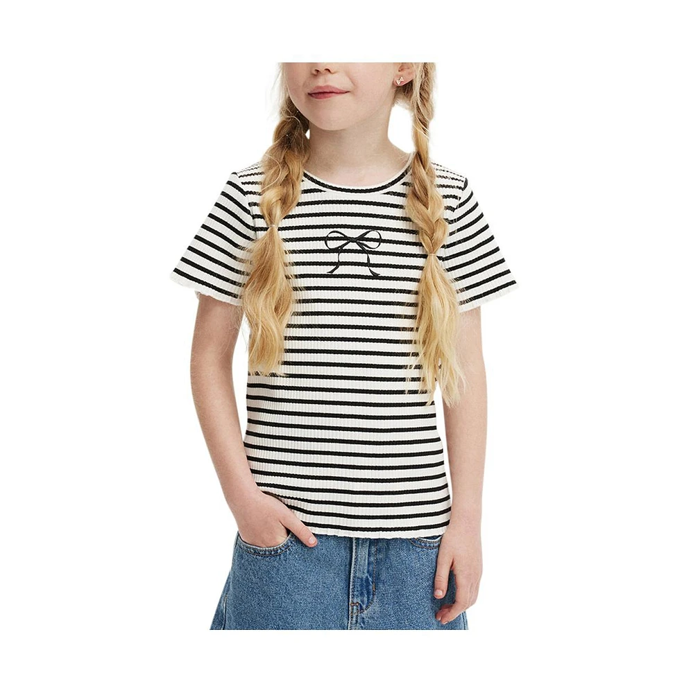 Cotton On Girls Little/Big Raya Rib Baby Tee