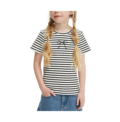 Cotton On Girls Little/Big Raya Rib Baby Tee