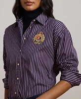 Lauren Ralph Women's Relaxed-Fit Striped Broadcloth Shirt