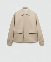 Mango Men's Pockets Detail Oversized Cotton Jacket