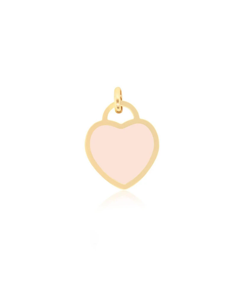 The Lovery Pink Pearl Heart Padlock Charm 14K Gold millimeters