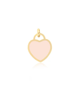 The Lovery Pink Pearl Heart Padlock Charm 14k Gold 15 millimeters