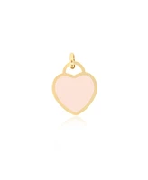 The Lovery Pink Pearl Heart Padlock Charm 14K Gold millimeters