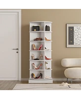 Slickblue 360-Degree Rotating 6-Layer Shoe Cabinet for Space-Saving Storage