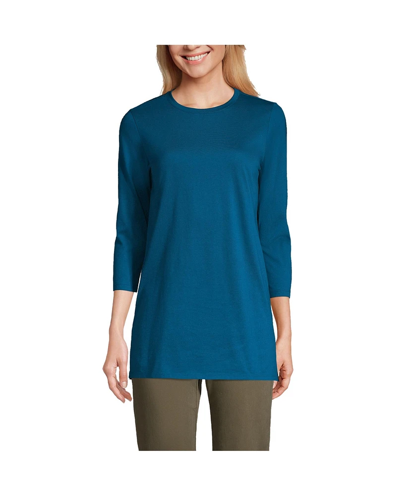 Lands' End Petite 3/4 Sleeve Cotton Supima Tunic