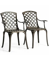 Sugift Outdoor Aluminum Dining Set of 2 Patio Bistro Chairs