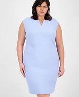 Kasper Plus Sleeveless V-Neck Sheath Dress